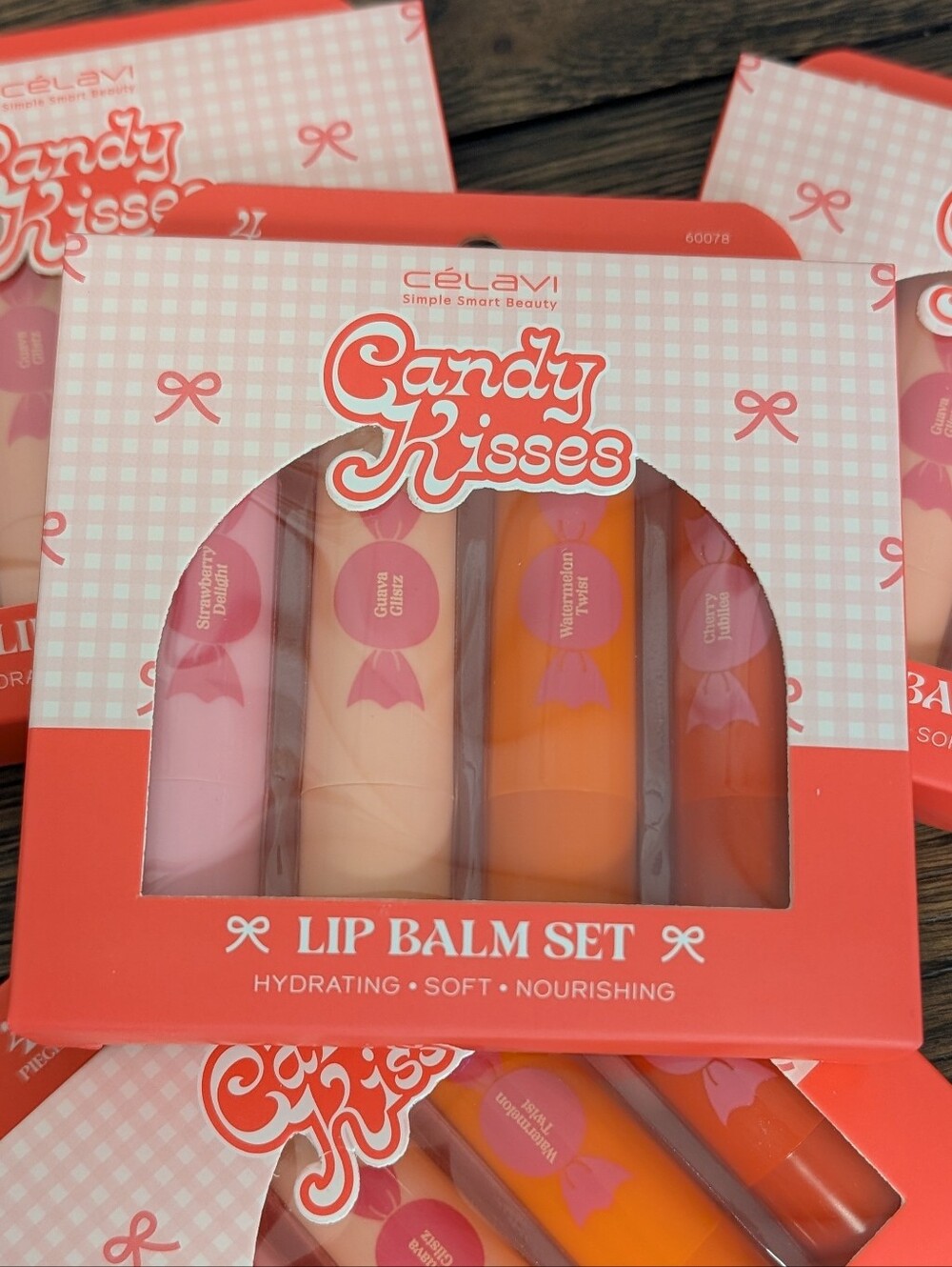 ❤️  5/$25 Célavi Candy Kisses Lip Balm Set 🍓 4pc Hydrating Lip Balm Gift Set